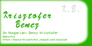 krisztofer bencz business card